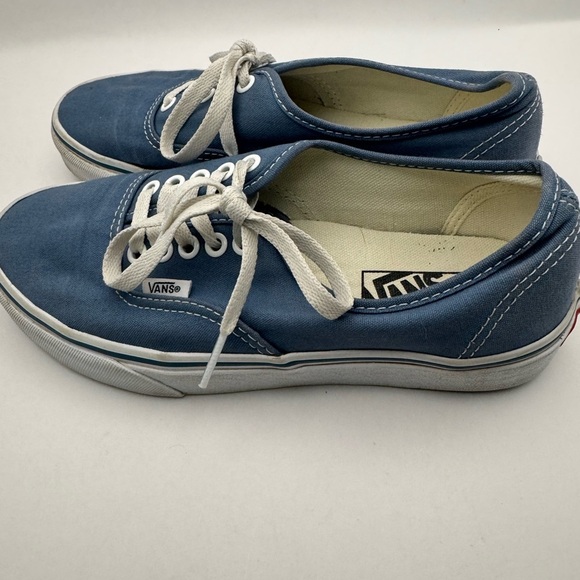 VANS Sneakers Men 6.5 Women 8 Blue Low Top Canvas Shoes Skater Lace Up - Picture 4 of 11